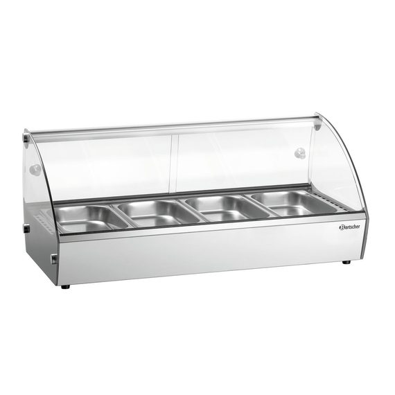 Bartscher Heiße Aufsatzvitrine R4 4 x 1/3 GN