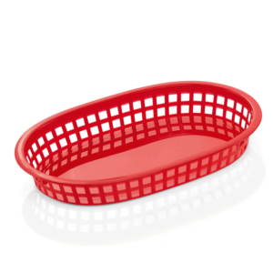 Essentials Tischkorb Set, 27 x 17,5 x 8,5 cm, Set á 12 Stück, rot, Polypropylen