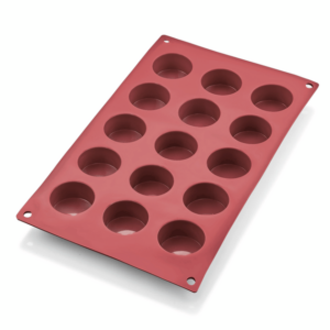 Was Germany Petit Four BAKEFLEX, 15 Formen, Ø 4 cm, rot, Silikon