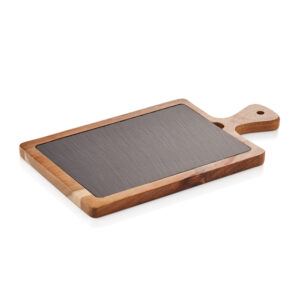 Was Germany Servierbrett SLATE & SERVE, 34 x 18 x 1,5 cm, Akazienholz, Schiefer