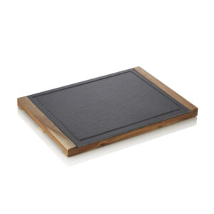 Was Germany Servierbrett SLATE & SERVE, 37 x 26 x 2,5 cm, Akazienholz, Naturschiefer