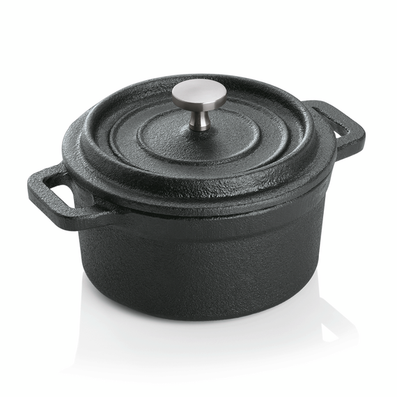 Was Germany Cocotte, Ø 10 cm, Höhe 6 cm, schwarz, Gusseisen, Edelstahl