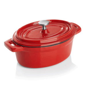 Was Germany Cocotte, 12,5 x 9,5 x 6,5 cm, rot, Gusseisen, Edelstahl, emailliert