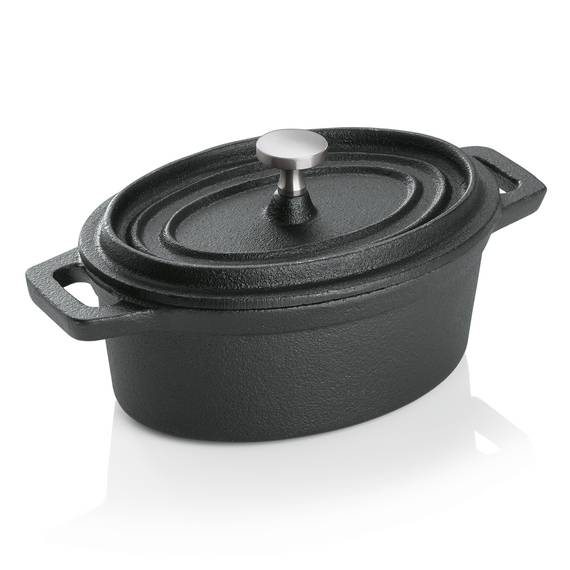 Was Germany Cocotte, 12,5 x 9,5 x 6,5 cm, schwarz, Gusseisen, Edelstahl