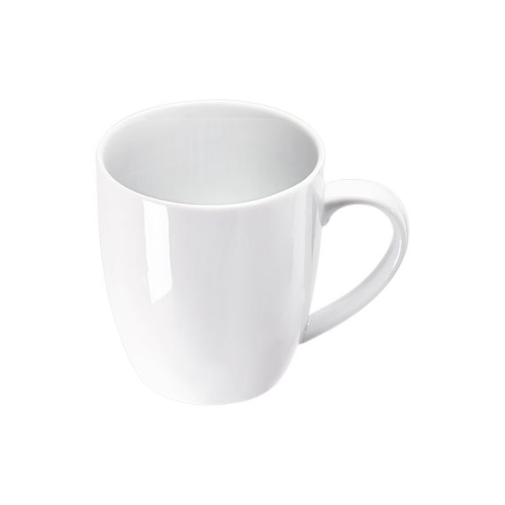 Becher mit Henkel, reinweißes Hotelporzellan, Serie Isabell, Stalgast, 350 ml