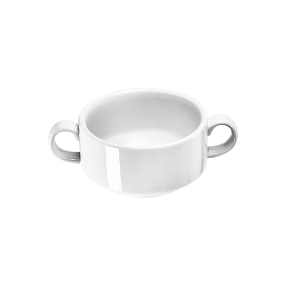 Suppen-Obertasse, groß, reinweißes Hotelporzellan, Serie Isabell, Stalgast, 380 ml