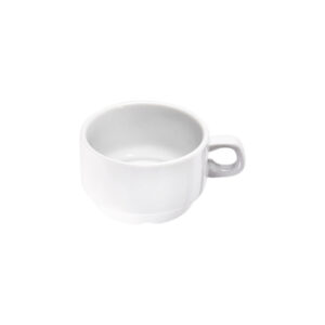 Kaffee-Obertassen, reinweißes Hotelporzellan, Serie Isabell, Stalgast, 0,2 Liter