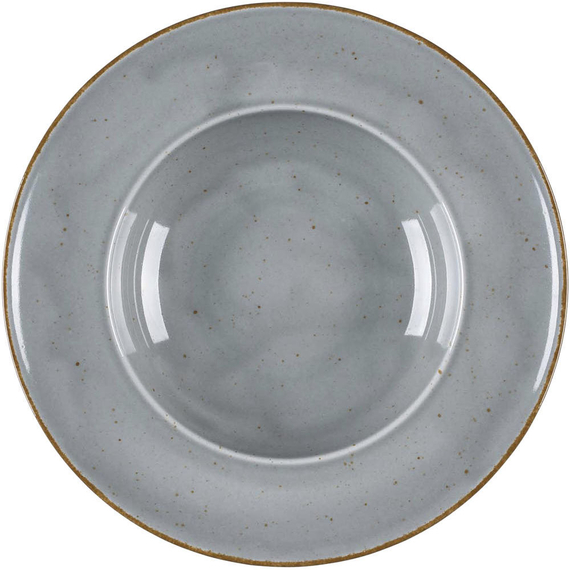 Pastateller, Serie Kaszub, grau, braun gesprenkelt, Ø 240 mm, 6 Stück