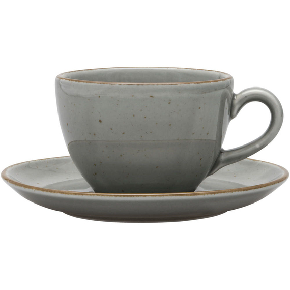 Obertasse, Serie Aida, grau, braun gesprenkelt, 180 ml, 12 Stück