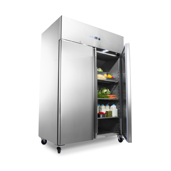 Maxima Gastro Kühlschrank - 1200 l - 6 Einstellbare Regale (2/1 GN) - auf Rädern - inkl. Regale