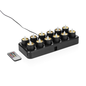 Yuyu LED Teelichter Multi-Color, 30 x 14 x 3 cm, wiederaufladbar, Kunststoff