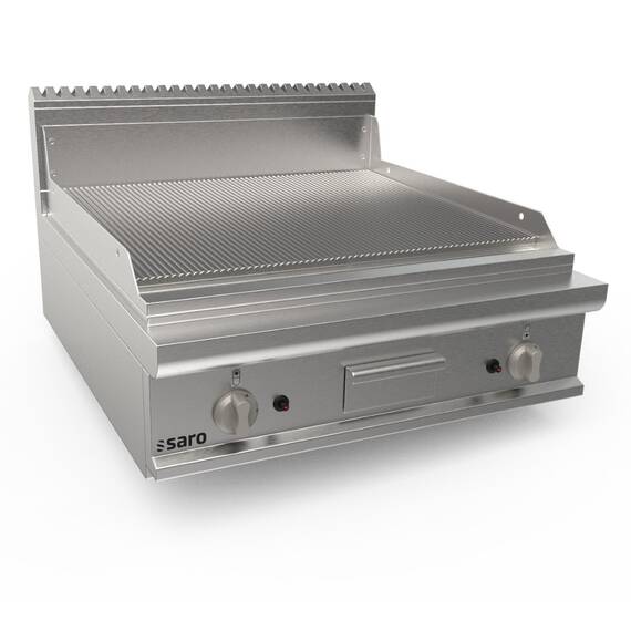 SARO Gasgriddleplatte 800mm breit Tischgerät gerillt LQ