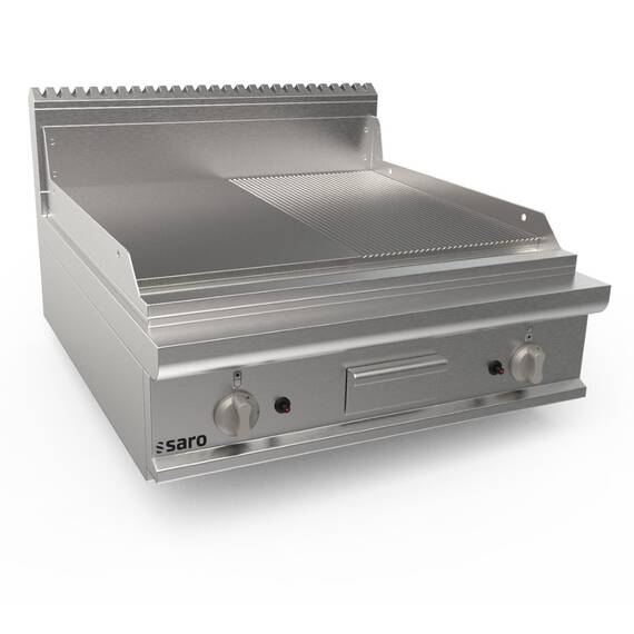 SARO Gasgriddleplatte 800mm breit Tischgerät 1/2+1/2 LQ