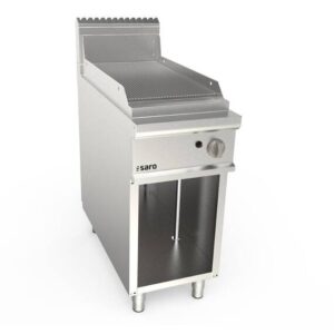 SARO Gasgriddleplatte 400mm breit Standgerät gerillt LQ