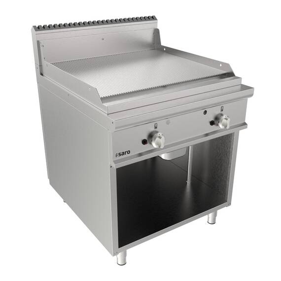SARO Gasgriddleplatte 800mm breit Standgerät gerillt LQ