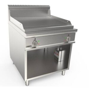 SARO Elektrogriddleplatte 800mm breit Stand gerillt LQ