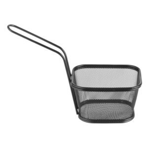 Hendi Miniatur-Frittierkörbe stapelbar, schwarz, 130x115x(H)80mm