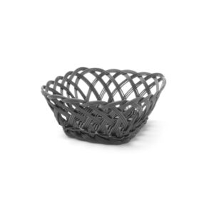 Hendi Körbe mit gewebtem Rand, quadratisch, Schwarz, 190x190x(H)80mm