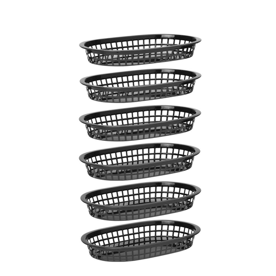 Hendi Servierkörbe im Fastfood-Stil, Schwarz, 6 Stk., 272x175x(H)38mm