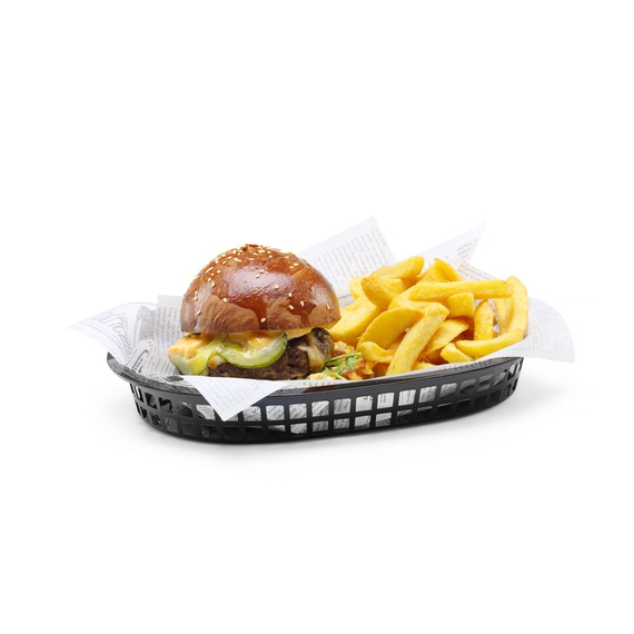 Hendi Servierkörbe im Fastfood-Stil, Schwarz, 6 Stk., 272x175x(H)38mm
