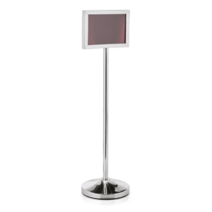 Was Germany Info-Ständer, 109 cm, DIN A4 Format quer, Edelstahl poliert, Chromnickelstahl