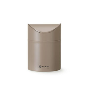 Hendi Tischabfalleimer mit Schwingdeckel, 1,2L, Beige, ⌀120x(H)165mm