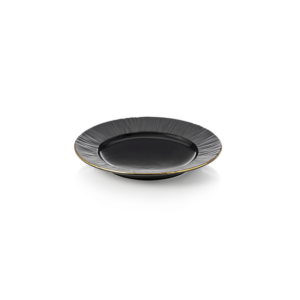 Maya Teller Set KURO, flach, Ø 16,5 cm, schwarz, Set á 6 Stück, Porzellan