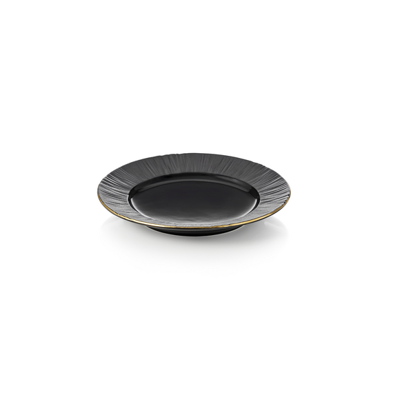 Maya Teller Set KURO, flach, Ø 16,5 cm, schwarz, Set á 6 Stück, Porzellan