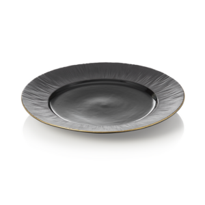 Maya Teller Set KURO, flach, Ø 27 cm, schwarz, Set á 2 Stück, Porzellan