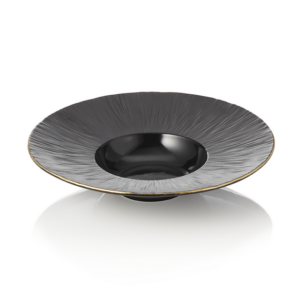 Maya Pastateller Set KURO, Ø 27,5 cm, 200 ml, schwarz, Set á 2 Stück, Porzellan
