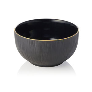 Maya Schale Set KURO, tief, Ø 15 cm, 750 ml, schwarz, Set á 4 Stück, Porzellan