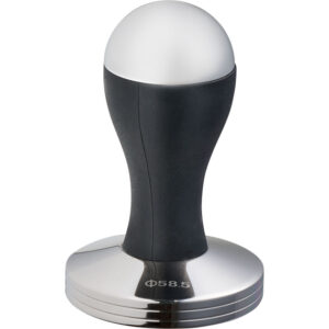 Tamper aus Edelstahl, mit schwarzem Griff, Ø 58 mm, 90 mm Höhe