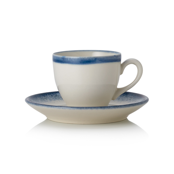 Was Germany Espresso- und Untertasse Set VIDA MARINA, 90 ml, marina, Set á 6 Stück, Porzellan