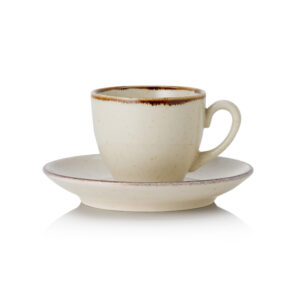 Was Germany Espresso- und Untertasse Set SMILLA SAND, 90 ml, sand, Set á 6 Stück, Porzellan