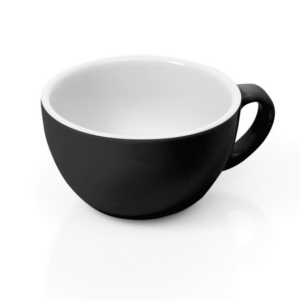 Was Germany Cappuccino Obertasse Set ITALIA BLACK, 200 ml, Ø 9,5 cm, Set á 6 Stück, Porzellan