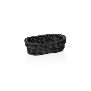 Weaver Pro Korb Tischkörbe, 19 x 12 x 6 cm, oval, schwarz, Polypropylen