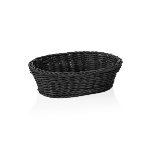 Weaver Pro Korb Tischkörbe, 25 x 19 x 6,5 cm, oval, schwarz, Polypropylen