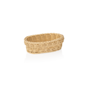 Weaver Pro Korb Tischkörbe, 19 x 12 x 6 cm, oval, hellbeige, Polypropylen