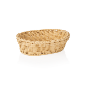 Weaver Pro Korb Tischkörbe, 25 x 19 x 6,5 cm, oval, hellbeige, Polypropylen