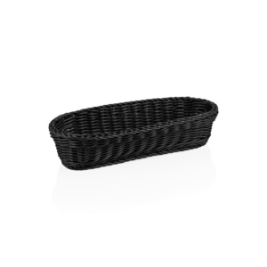 Weaver Pro Baguettekorb Systemkörbe, 40 x 16 x 8 cm, oval, schwarz, Polypropylen