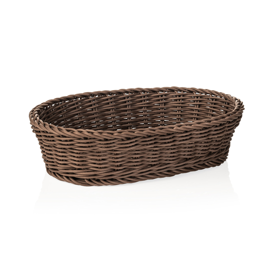 Weaver Pro Korb Tischkörbe, 28 x 16 x 8 cm, oval, braun, Polypropylen