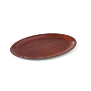AmerBox Serviertablett in Holzoptik, oval, Mahagoni, 230x160mm