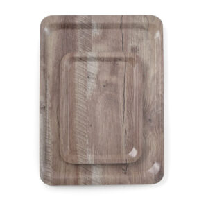 AmerBox Serviertablett aus Melamin mit Holzoptik , Holz dunkel, 370x530mm