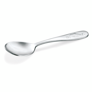 Was Germany Kinderlöffel Set MARIE, 14 cm, Motiv: Delphin, Set á 12 Stück, Chromnickelstahl 18/10