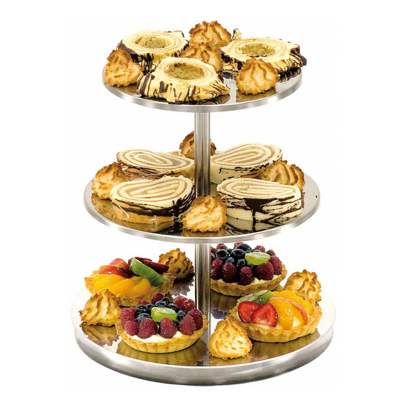 Etagere ohne Griff, 3-stufig, Höhe 30 cm