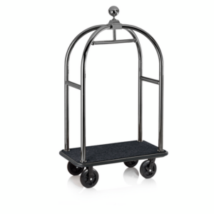 Was Germany Gepäckwagen DRIFT, 112 x 60 x 190 cm, gun metal, schwarzer Teppich, Chromnickelstahl 18/10