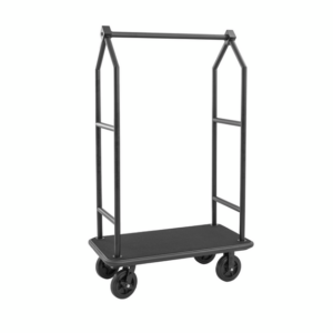 Was Germany Gepäckwagen VOYAGER, 112 x 65 x 190 cm, schwarz, schwarzer Teppich, Chromnickelstahl 18/8