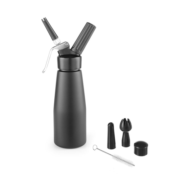Hendi Sahnespender, schwarz, Kitchen Line, 0,5L, Schwarz, ⌀80x(H)260mm
