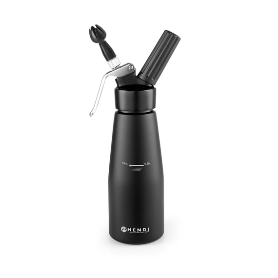 Hendi Sahnespender, schwarz, Kitchen Line, 0,5L, Schwarz, ⌀80x(H)260mm