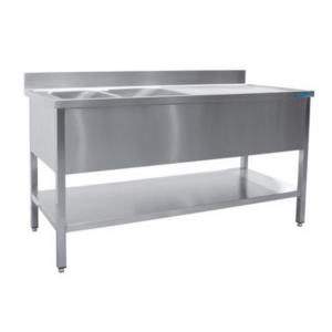 SARO Spültisch 2 Becken, links - B 1800 x T 600